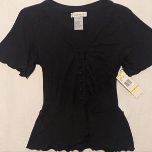 Nine West Black Button-Down Women's Top